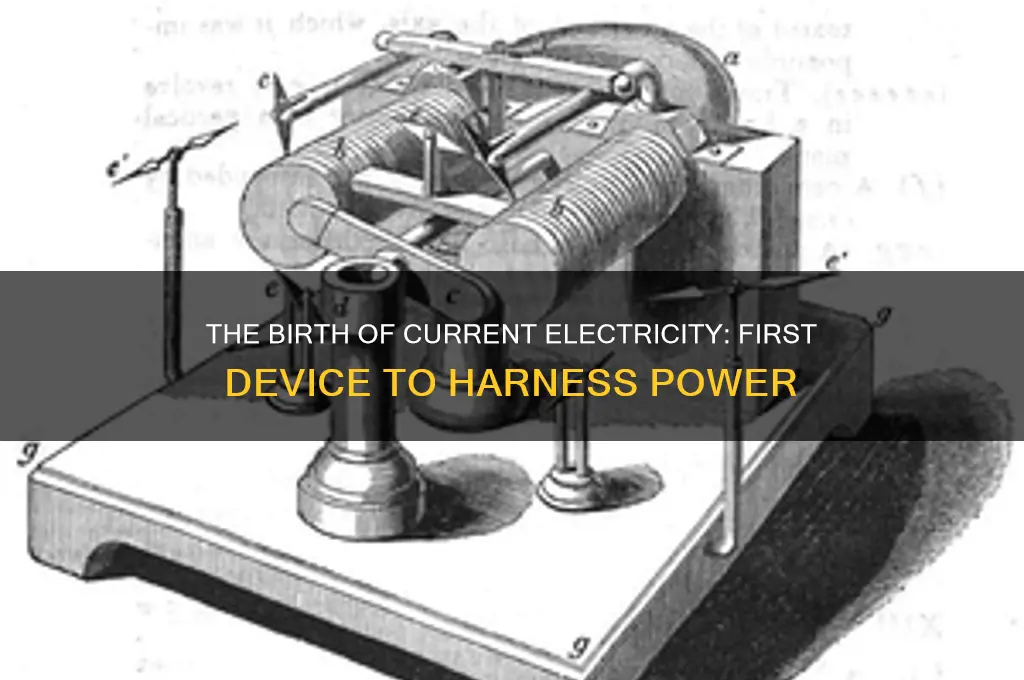 what was the first item to use current electricity