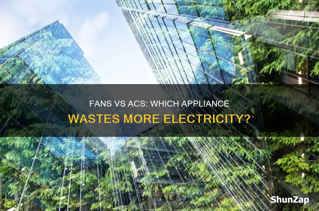 what waste more electricity fan or ac