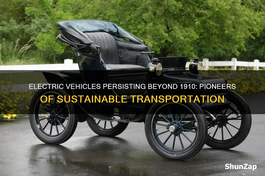 what were some vehicles that continued using electricity after 1910