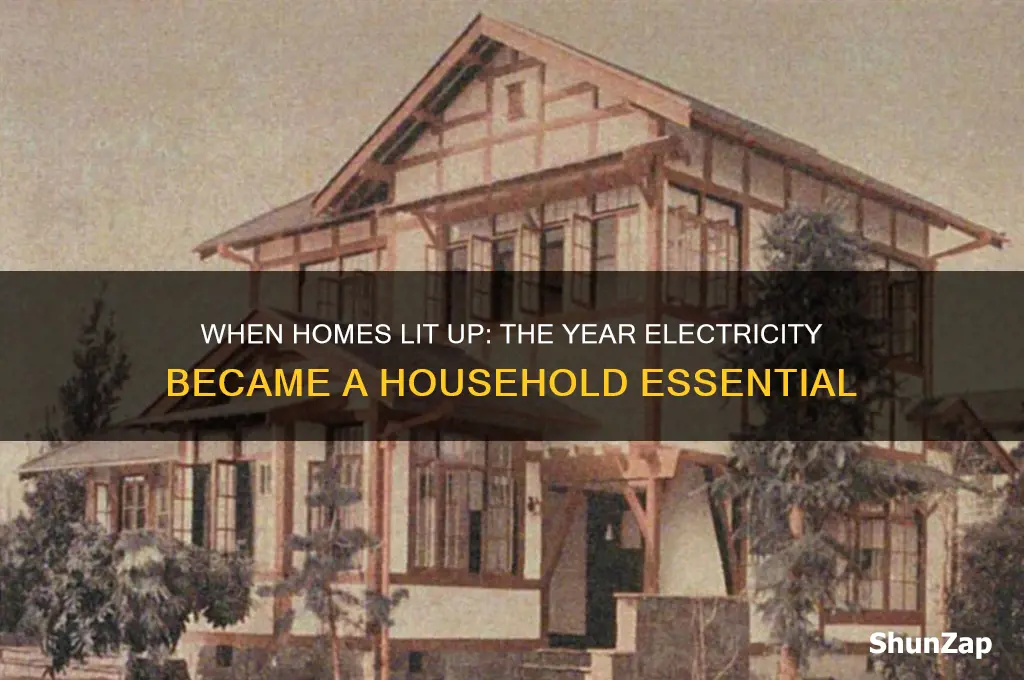 what year did electricity get used in homes