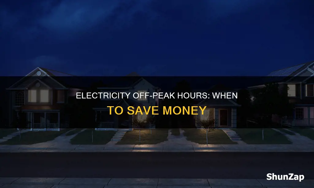 when are off peak hours for electricity