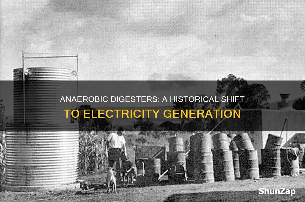 when did anaerobic digesters become used to create electricity