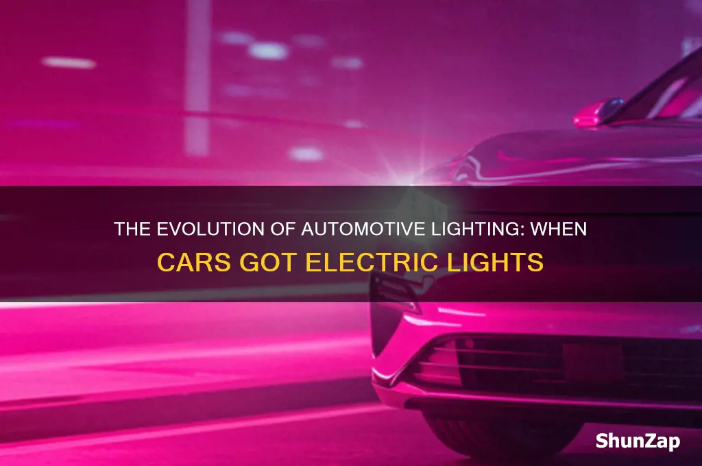 when did cars get electric lights