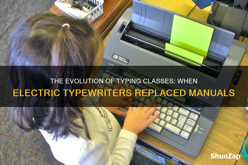 when did high school typing classes start using electric typewriters