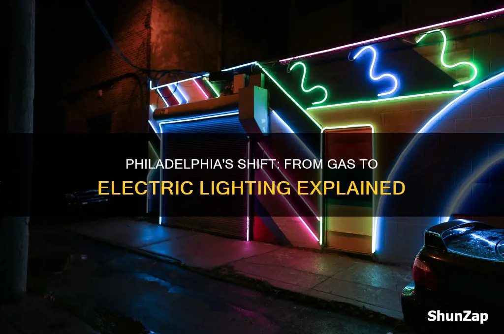 when did philadelphia start using electric instead of gas lighting