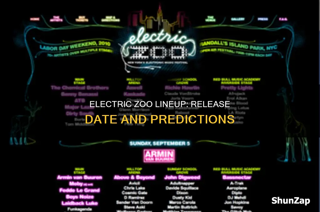 when does electric zoo lineup come out