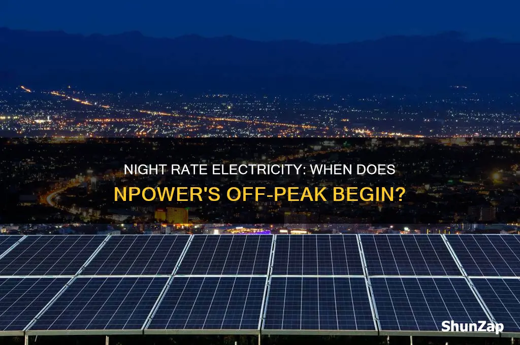 when does npower night rate electricity start