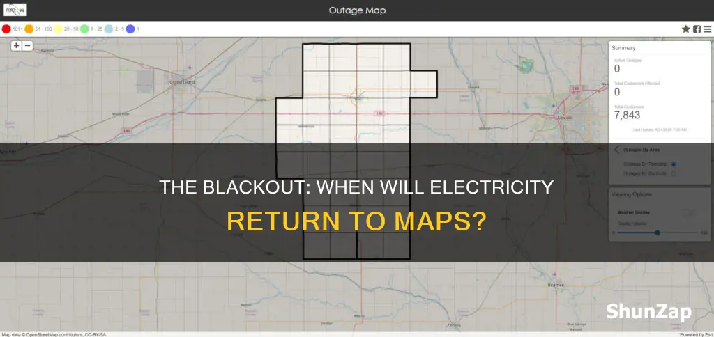 when is electricity coming back in maps