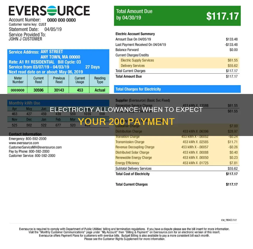 when is the 200 electricity allowance paid