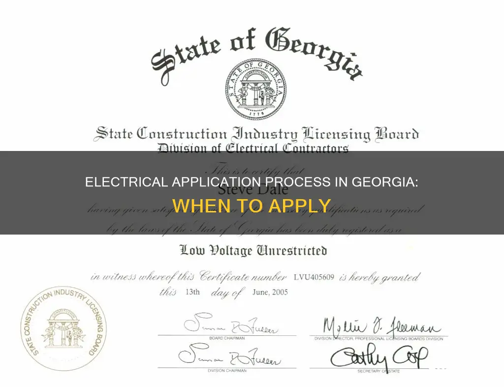 when is the georgia electrical application process