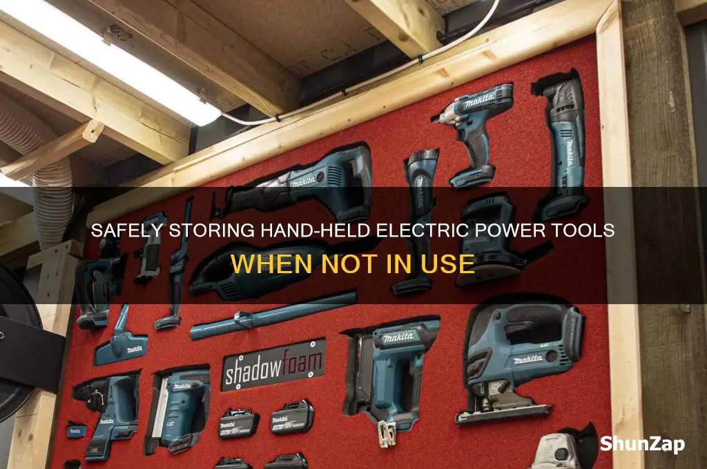 when not in use hand-held electric power tools should be