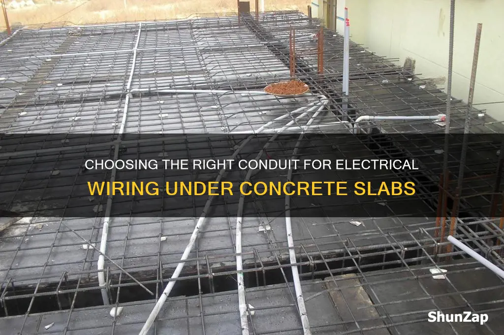 when running electrical under concrete what pipe to use