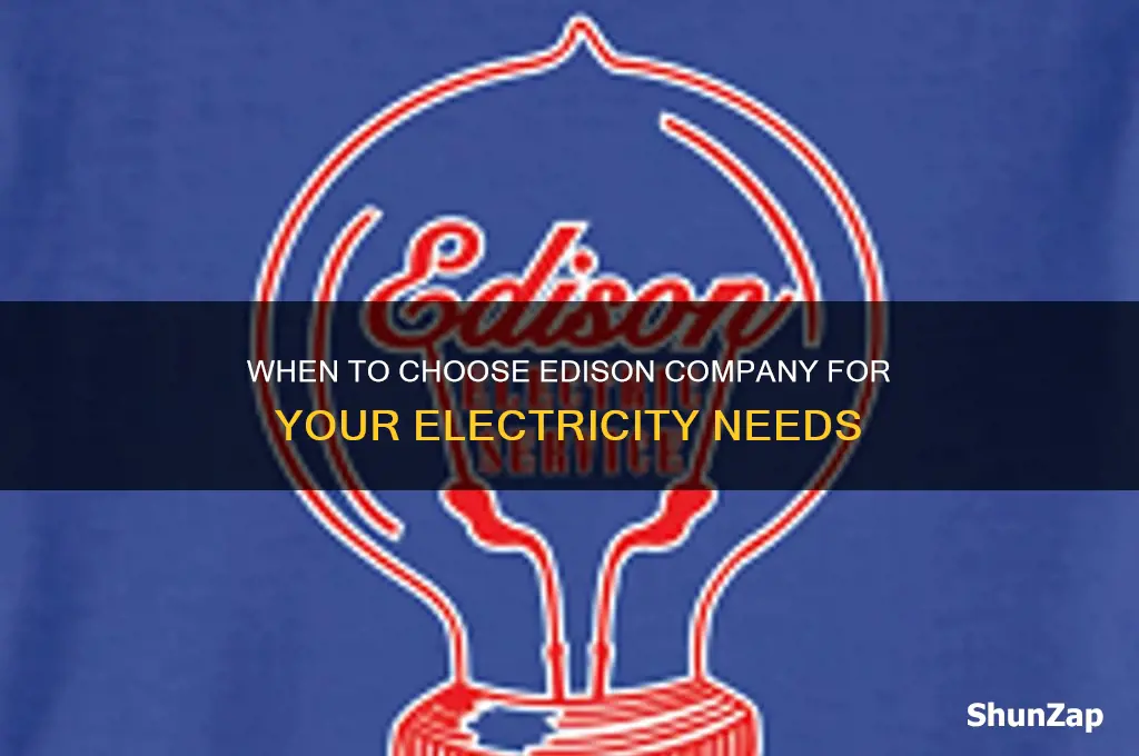 when to use electricity form edison company