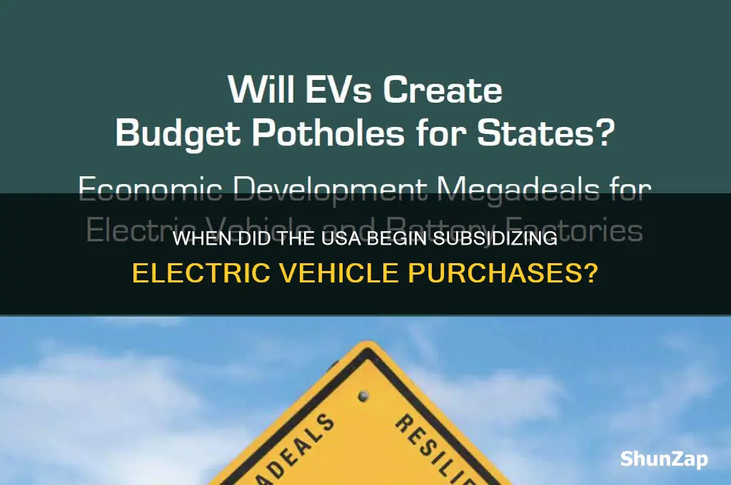 when usa started subsidy to buy electric car