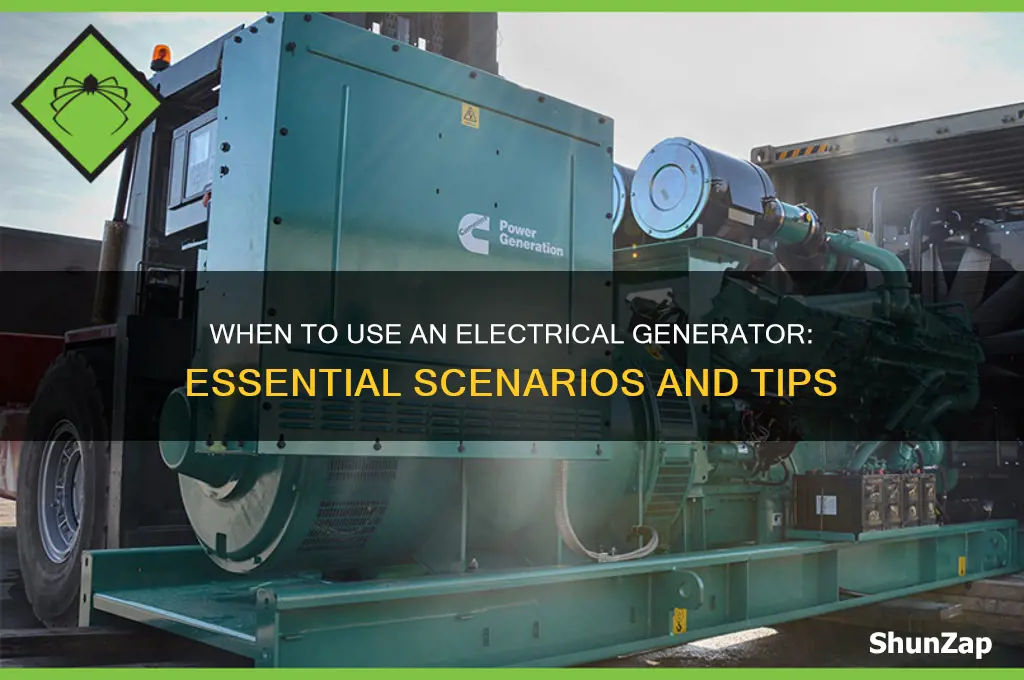 when use electrical generator