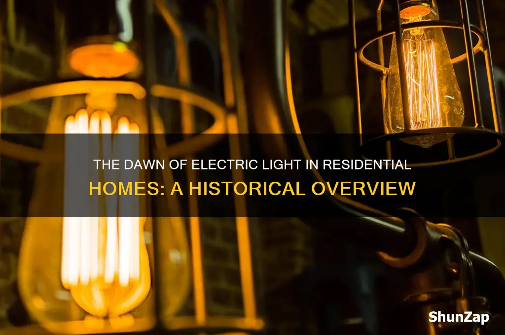 when was electric light used in homes