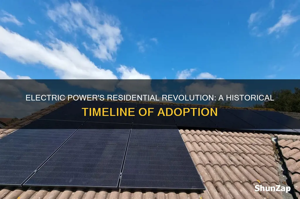 when was electric power used by residents