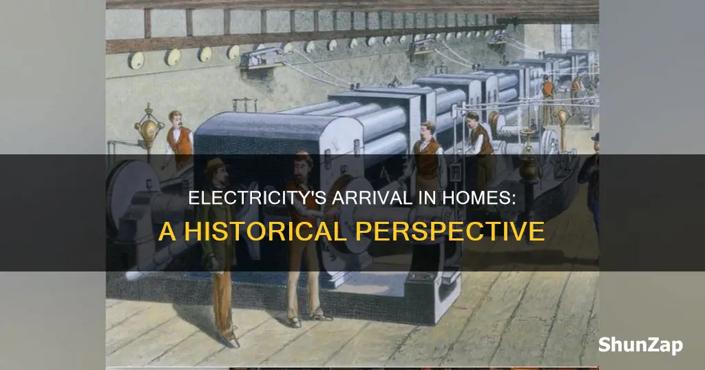 when was electricity first delivered to homes