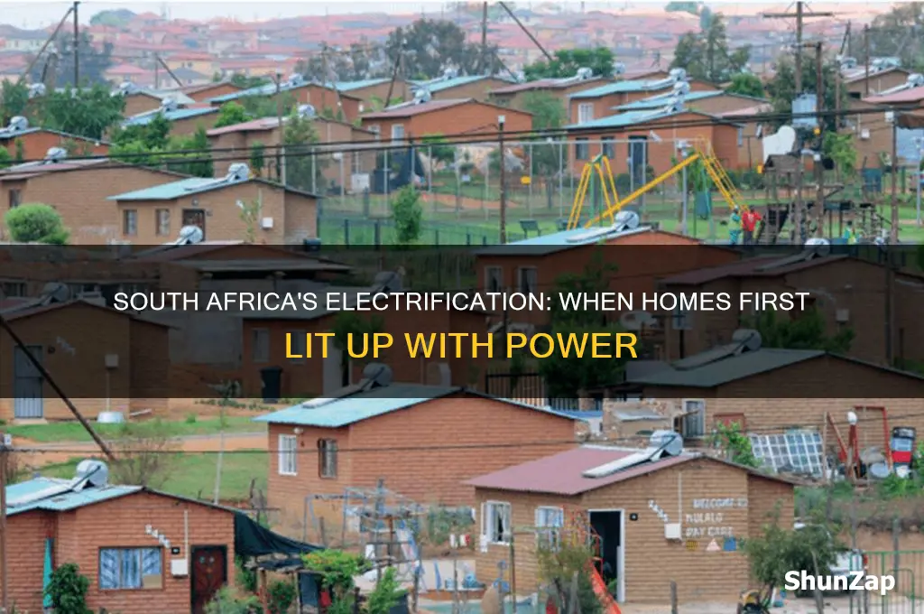 when was electricity first used in homes in south africa