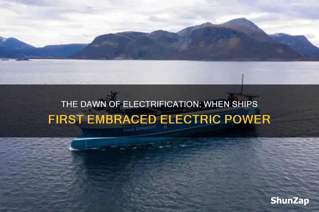 when was electricity first used on ships