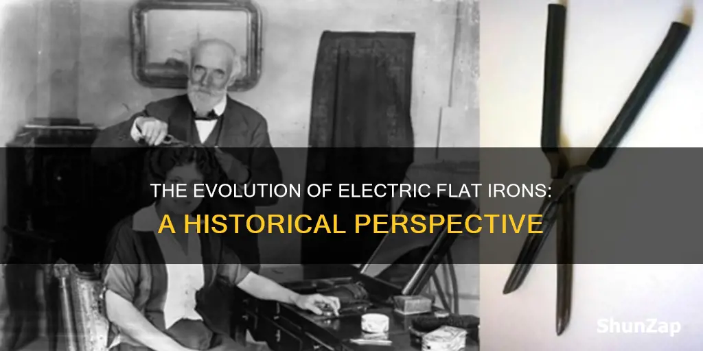 when was the electric flat iron invented