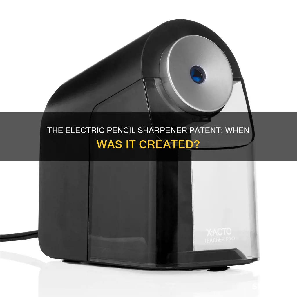 when was the electric pencil sharpener patent