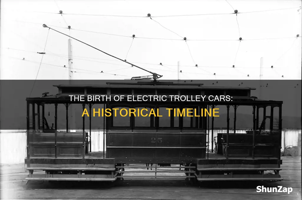 when was the electric trolley car invented