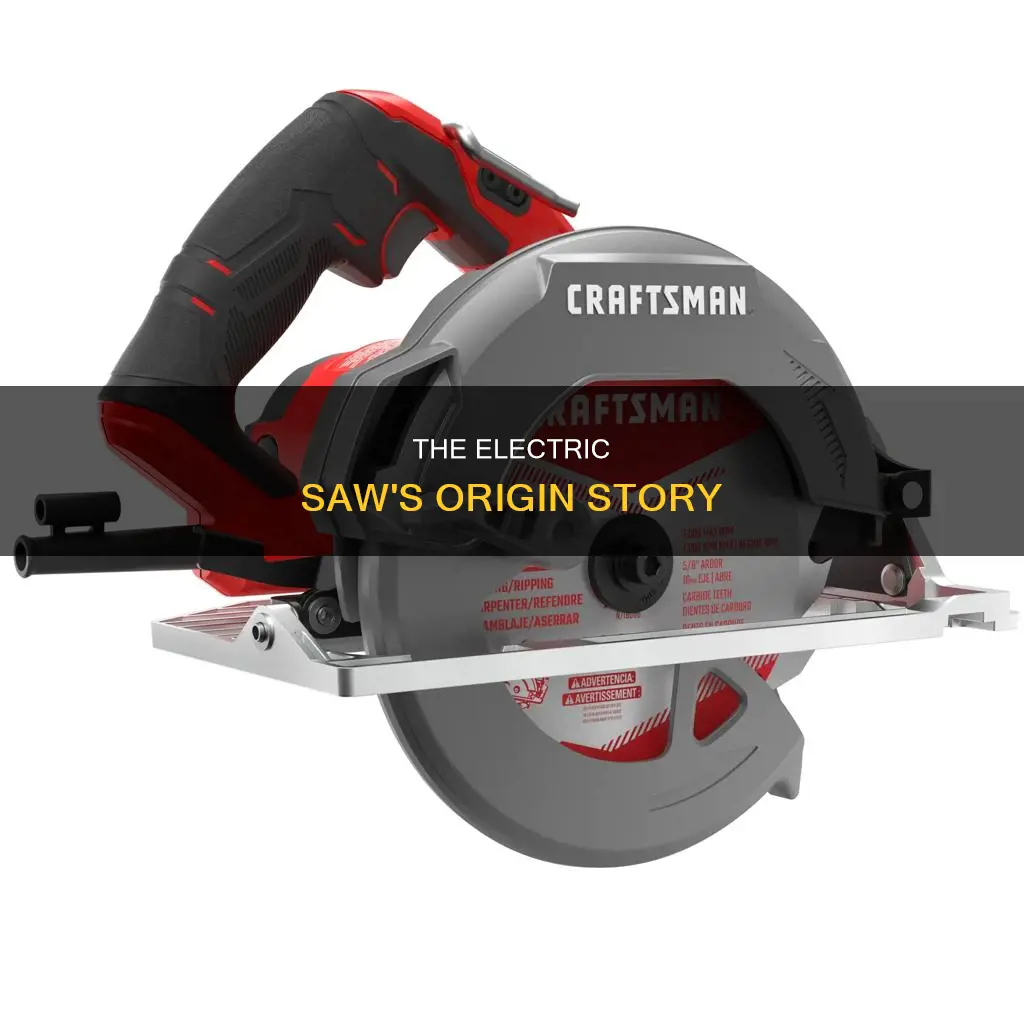 when was the first electric saw made