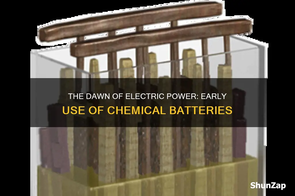 when were electric chemical batteries first used