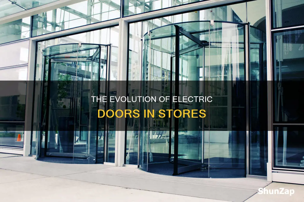 when were electric doors for stores invented