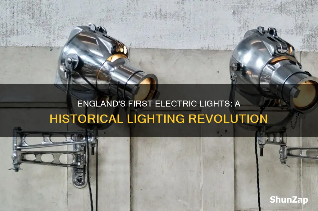 when were electric lights first used in england