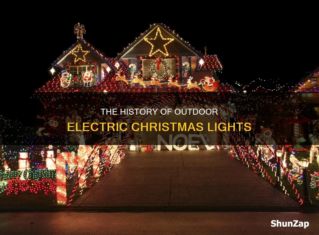 when were outdoor electric christmas lights invented