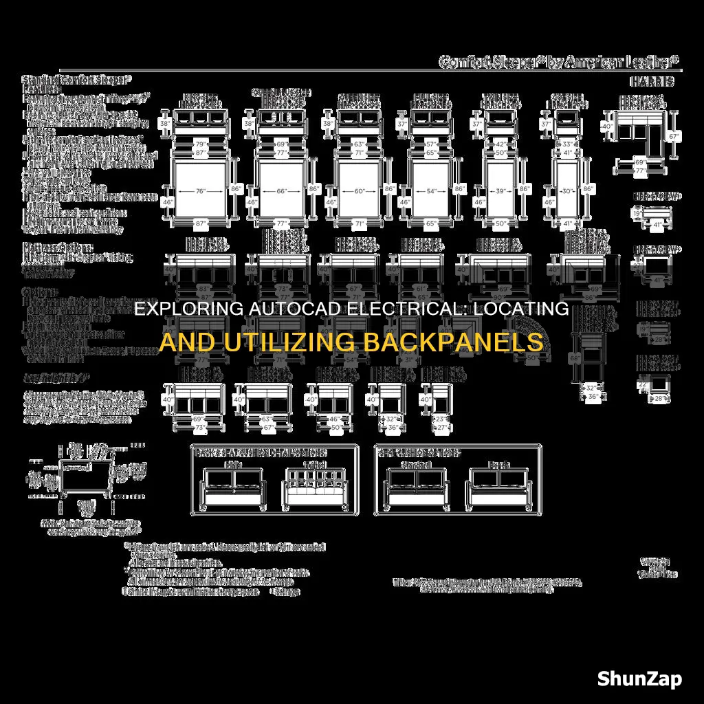 where are backpanels in autocad electrical located