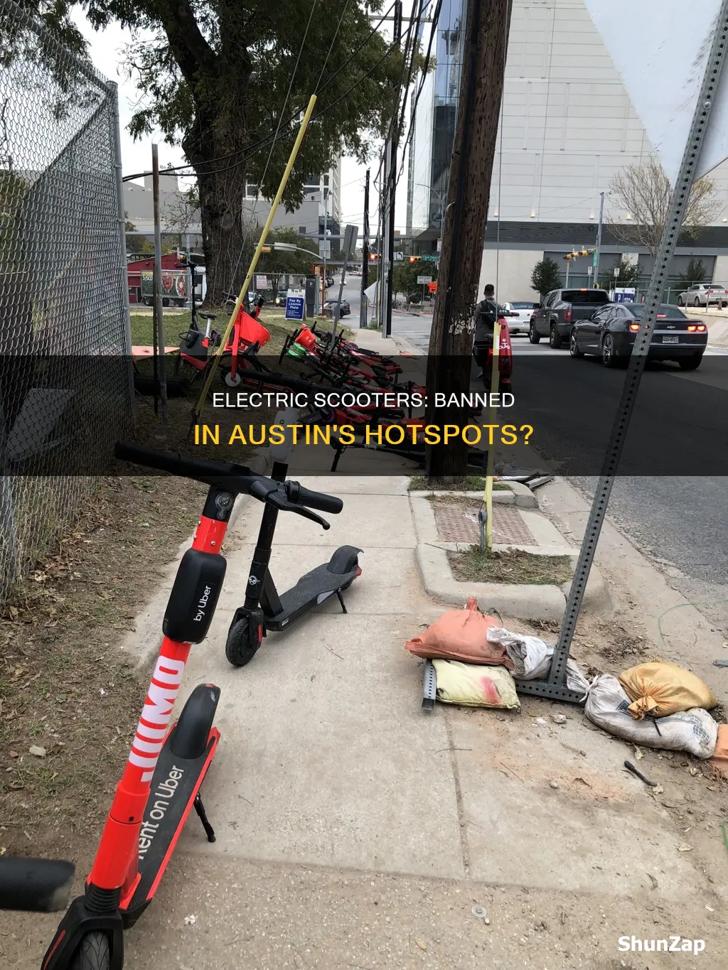 where are electric scooters banned in austin