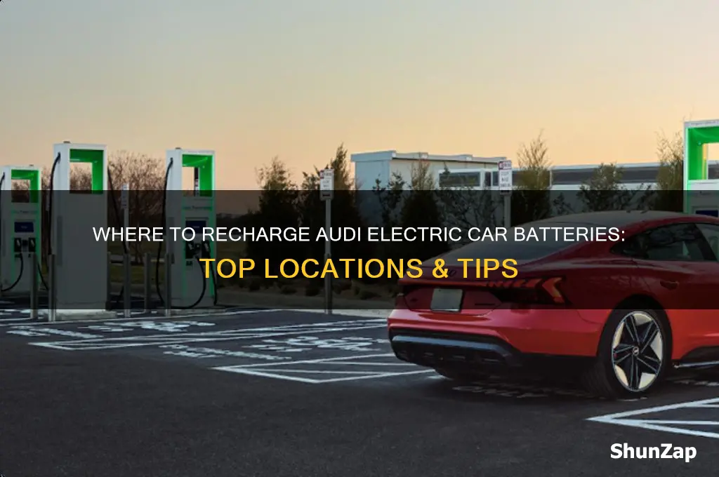 where can audi electric cars recharge batteries