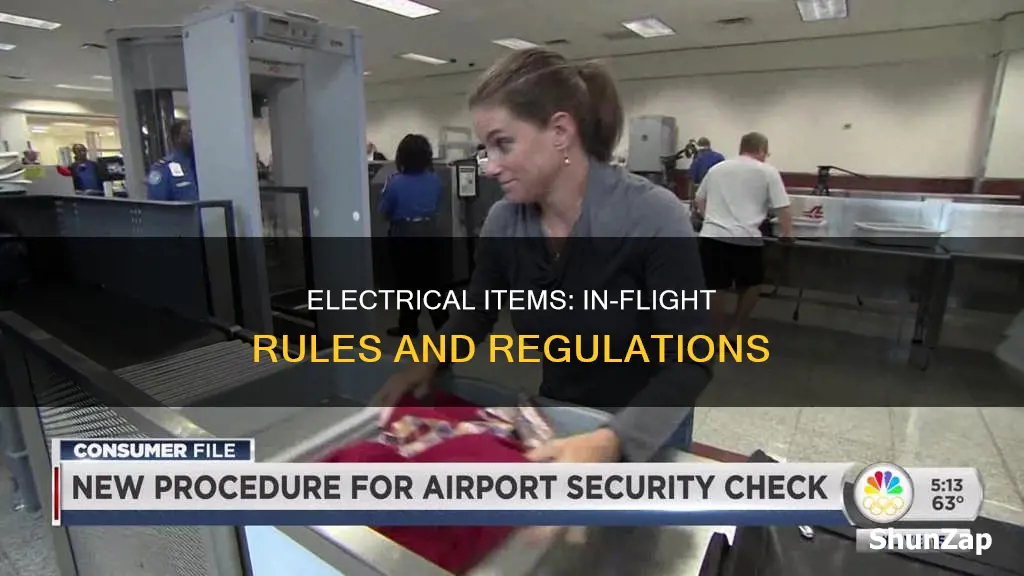where do electrical items go when flying