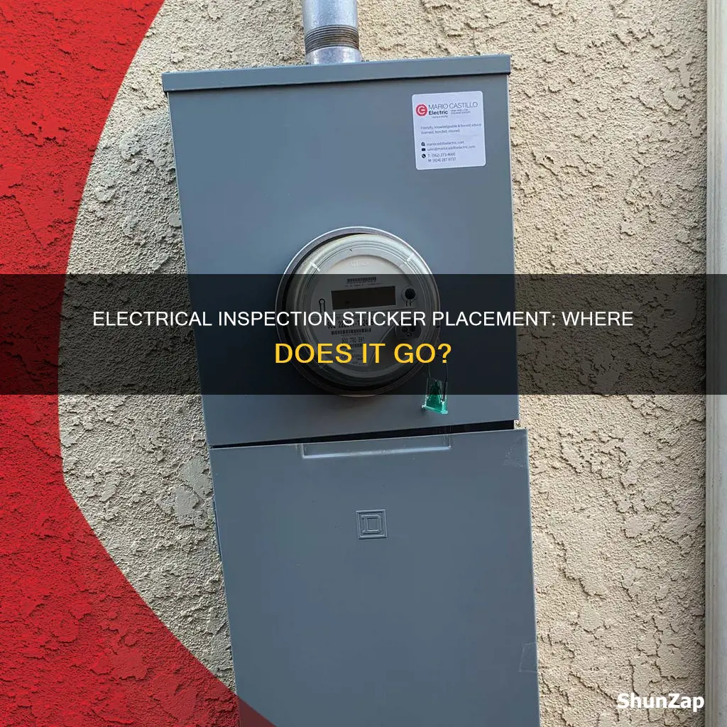 where do you put electrical inspection sticker