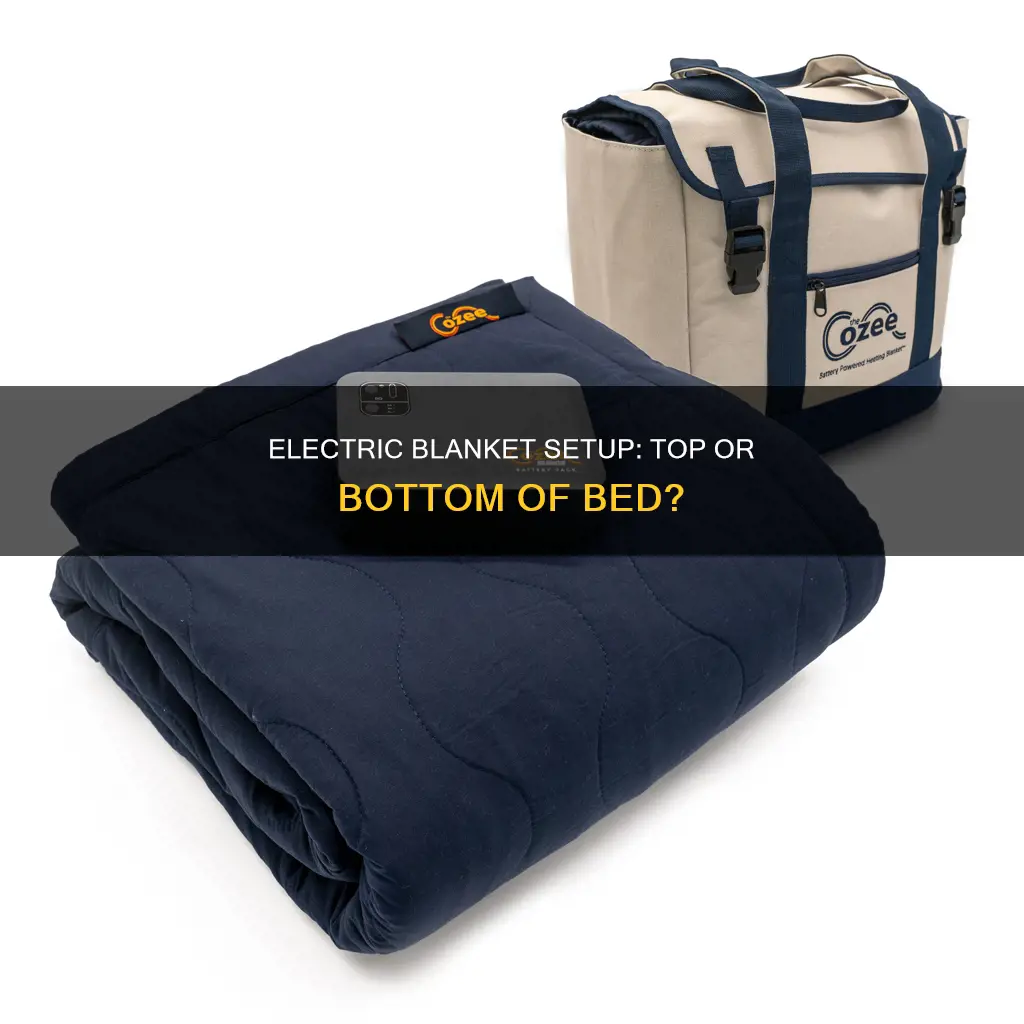 where does electric blanket go on bed