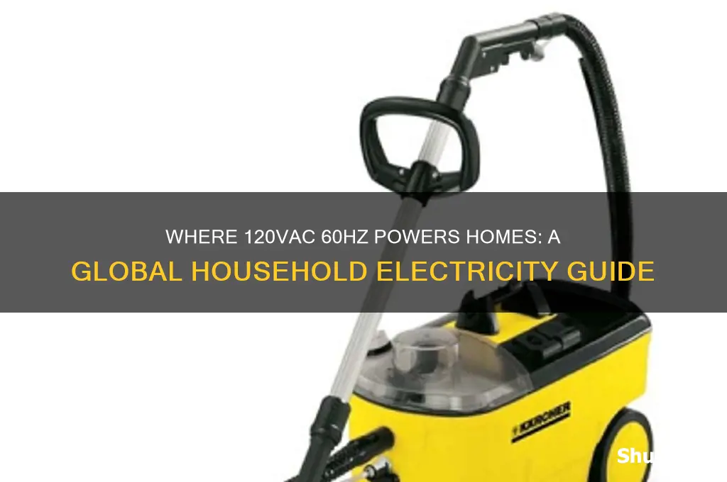 where is 120 vac 60 hz electricity used for households