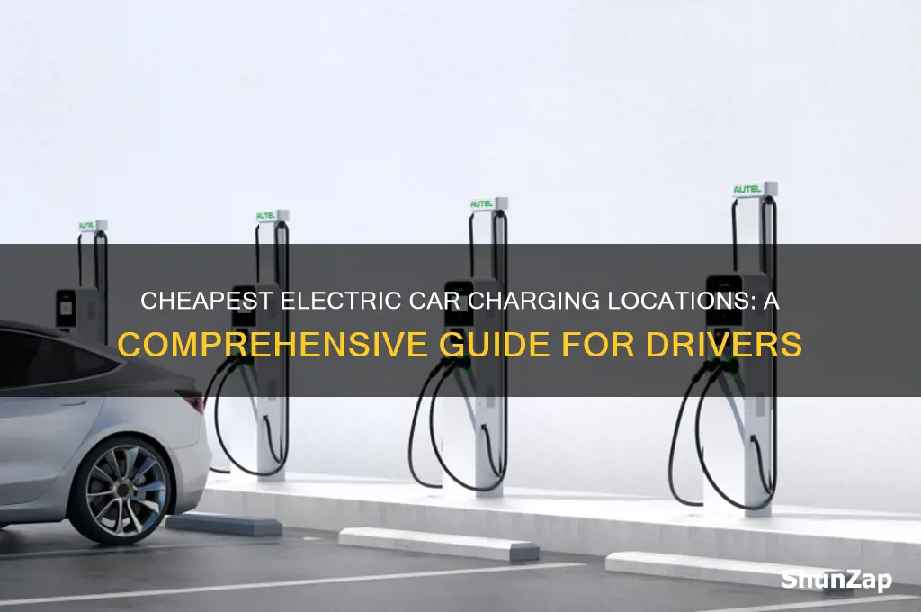 where is the cheapest place to charge an electric car