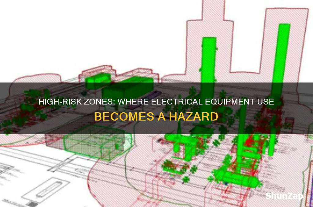 where is the most dangerous place to use electrical equipment