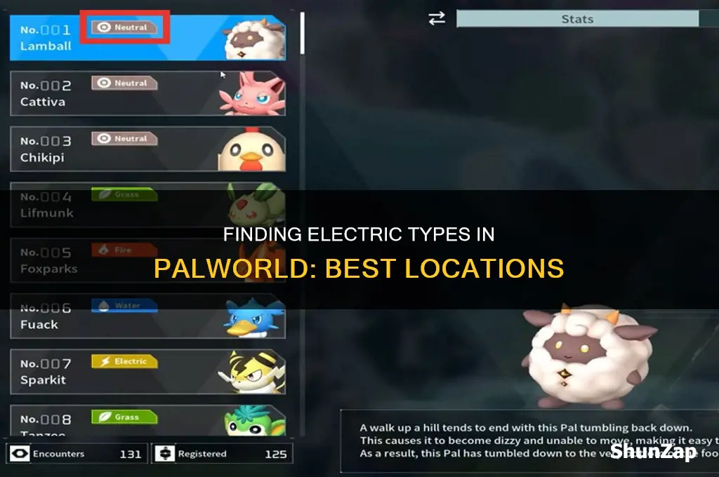where to find electric type in palworld