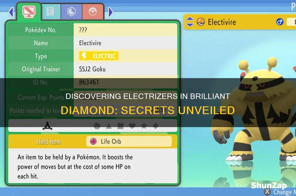 where to find electrizer in brilliant diamond