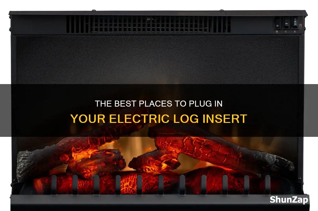 where to plug in electric log insert