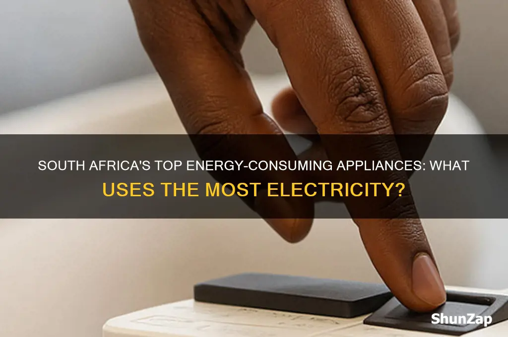 which appliances use the most electricity in south africa