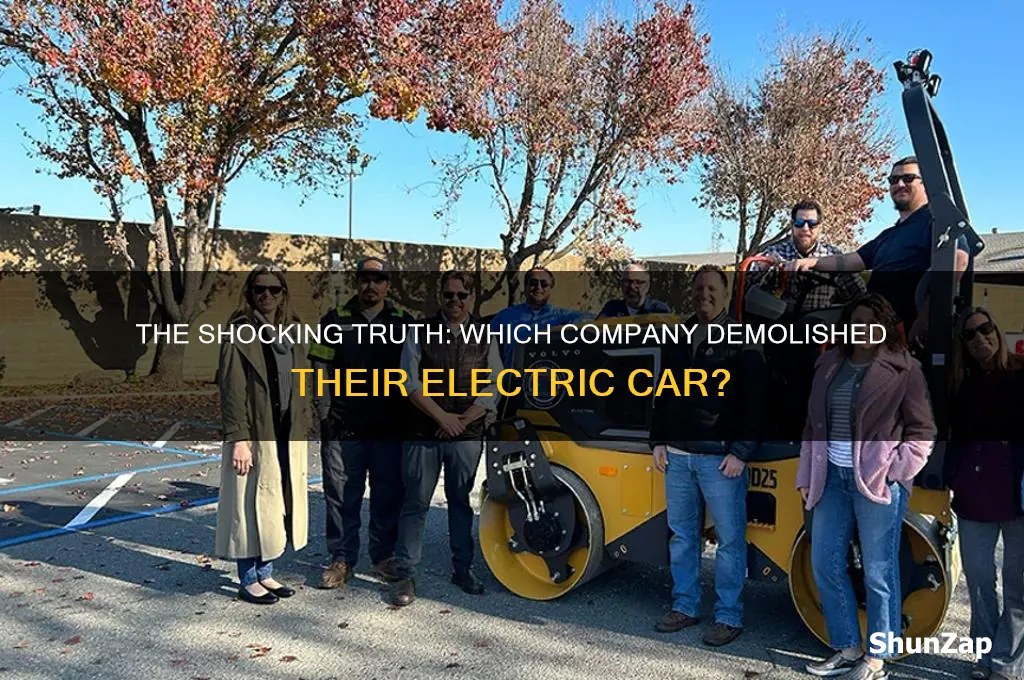 which company physically destroyed their electric car