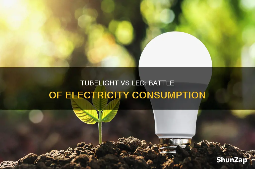 which consumes more electricity tubelight or led