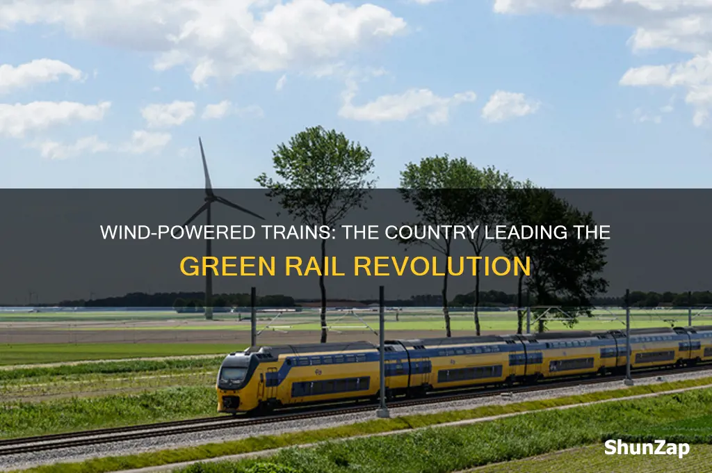 which country uses 100 wind-powered electric trains