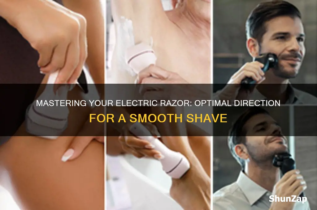 which direction to use electric razor