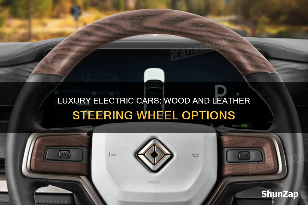 which electric car have wood and leather steering wheels